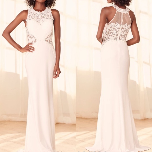 Lulus Fated to Forever Embroidered Mermaid Dress - Picture 1 of 11